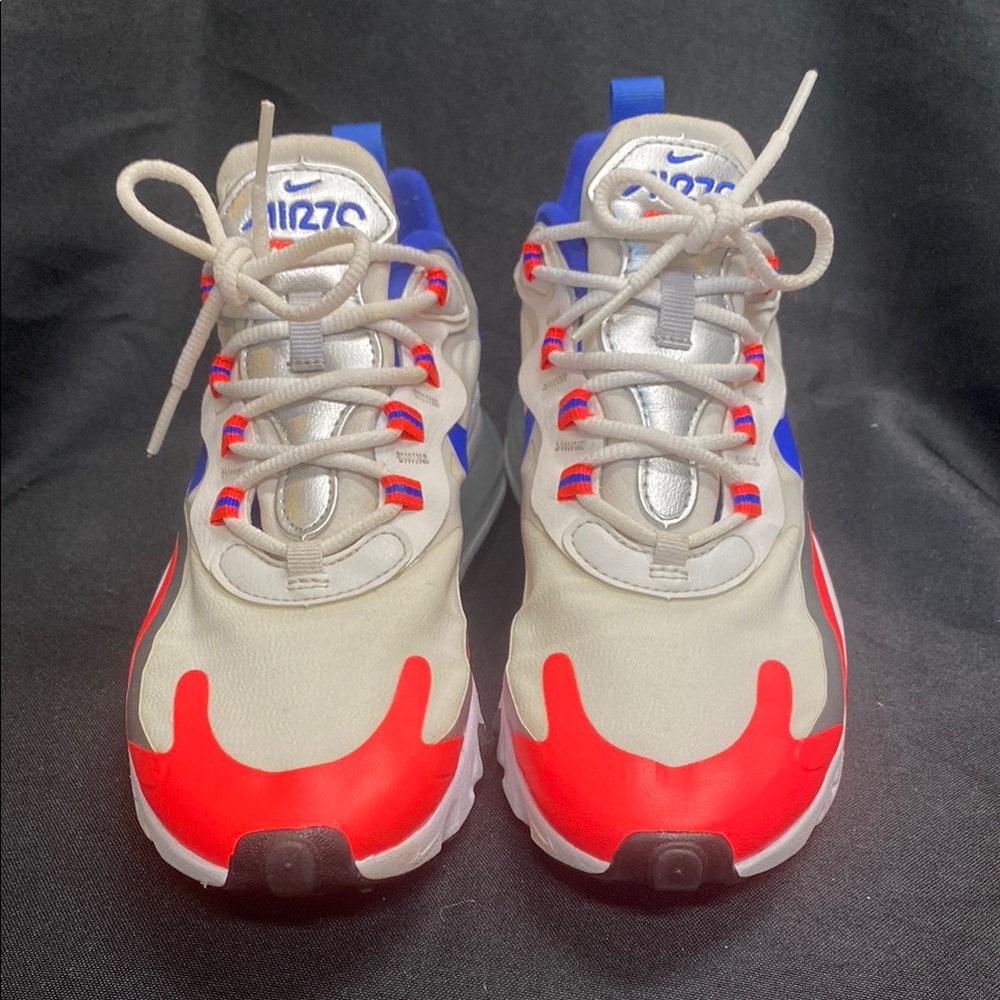 Nike Air Max 270 React Red Blue Sneakers - Picture 2 of 6